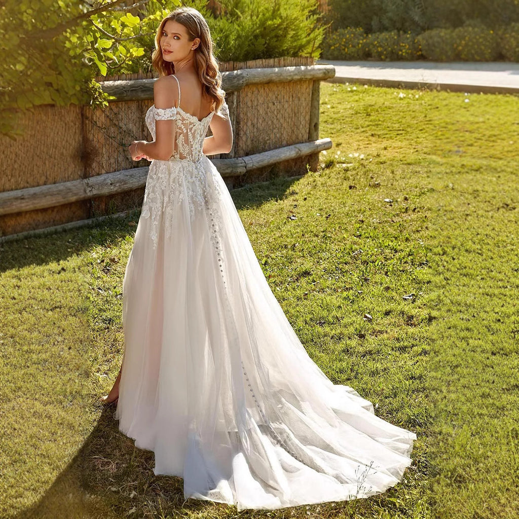 Lady's One-shoulder Fitted Wedding Dress