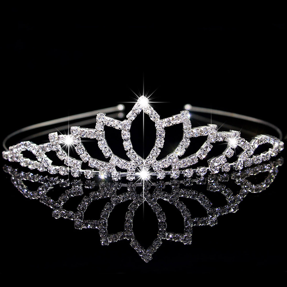 Crown Women's Hollow Claw Chain Rhinestone Princess Tiara Hairband