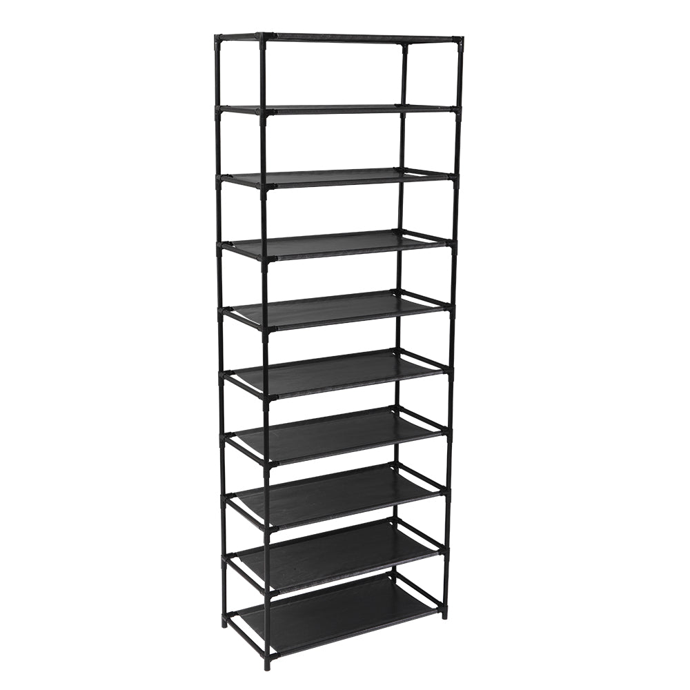 10 Tier Stackable Shoe Rack Storage Shelves Shelf Organizer Stackable Long Shoe Shelf For Hallway Entryway Closet Garage Bedroom Cloakroom Stainless Steel Frame Holds 50 Pairs Of Shoes
