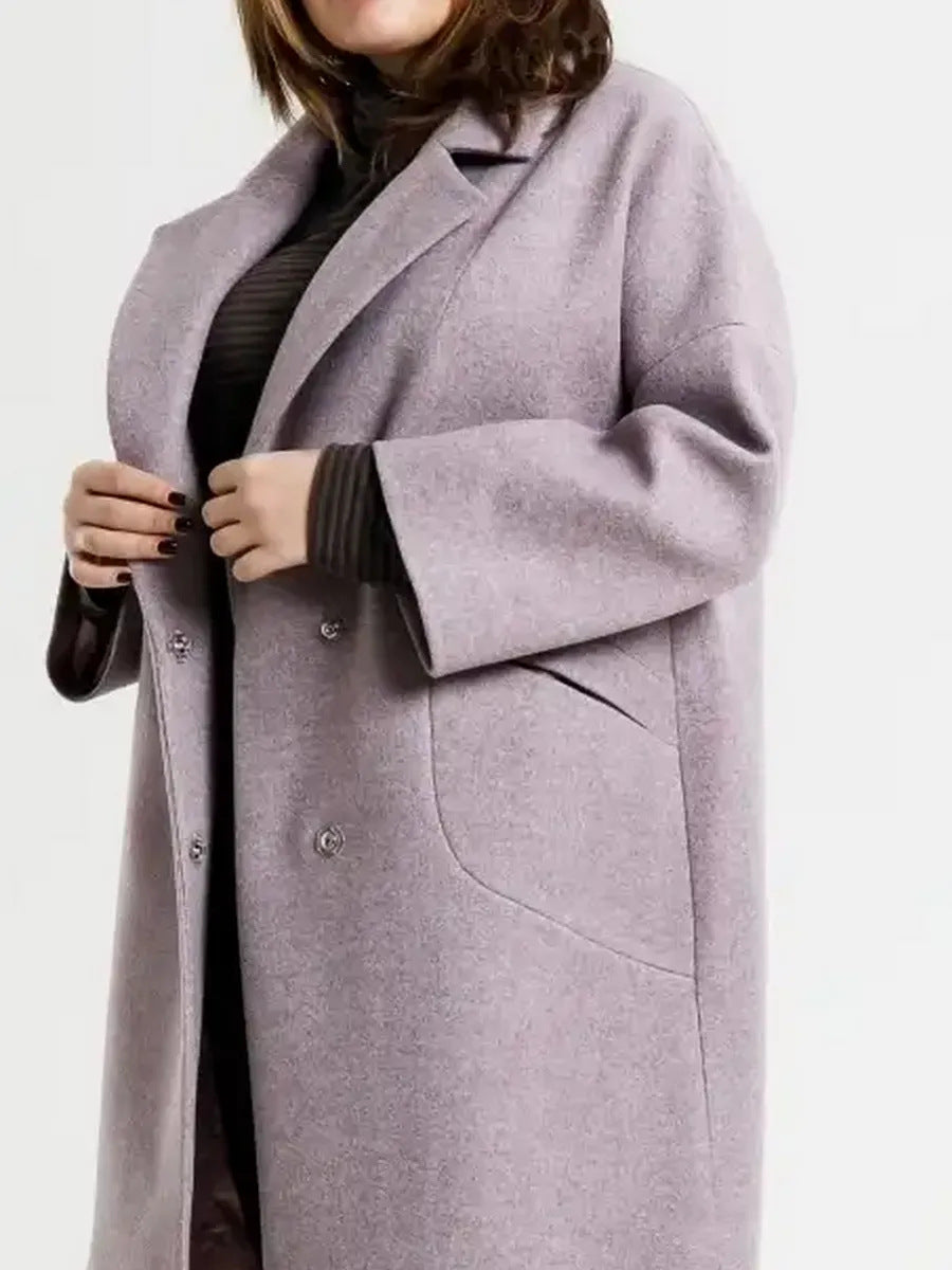 Long Wool Coat With Pockets For Women