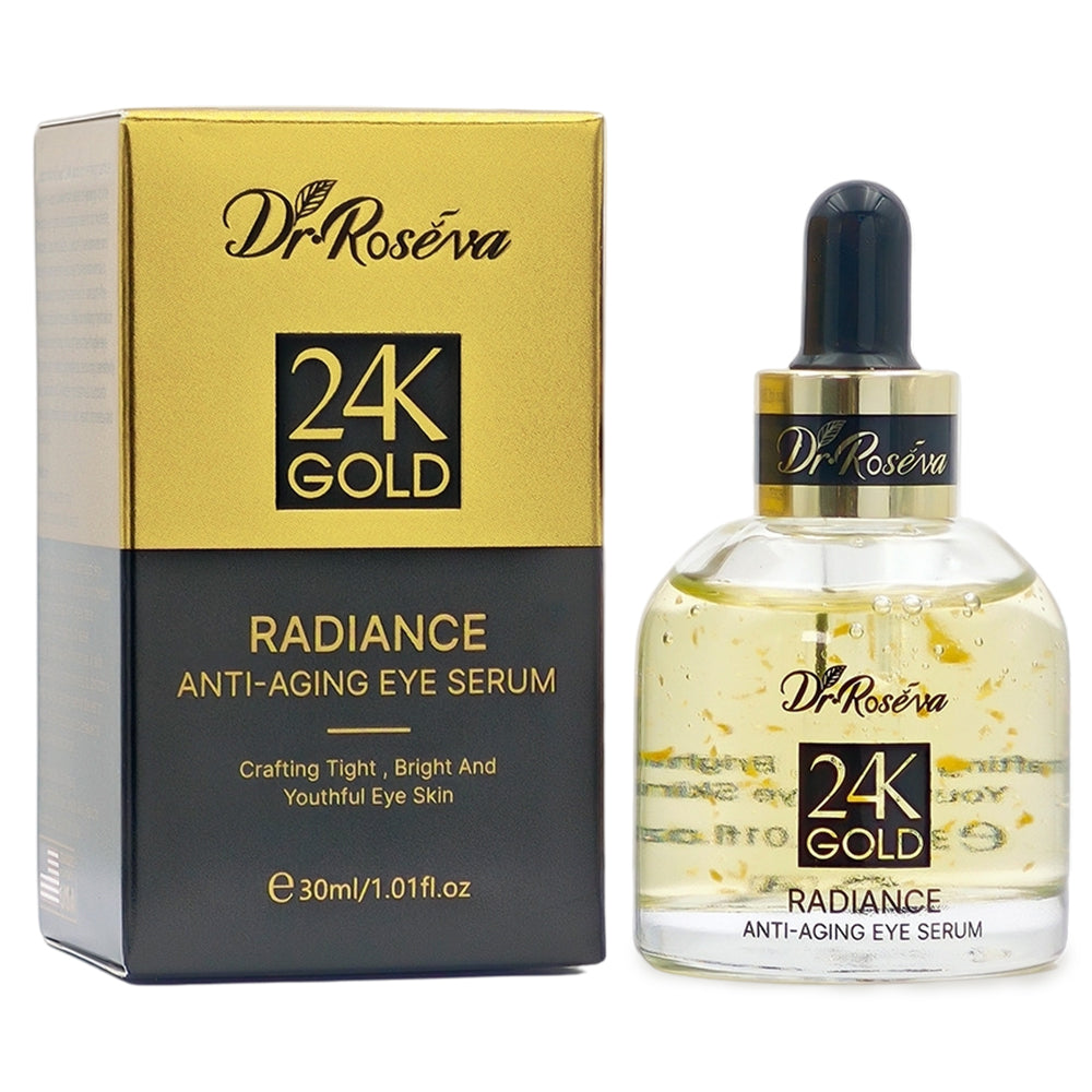DR.ROSEVA 24k Gold Eye Serum Organic Anti-Aging Eye Serum Hyaluronic Acid Peptide Collagen For Face Elasticity Anti-Wrinkle