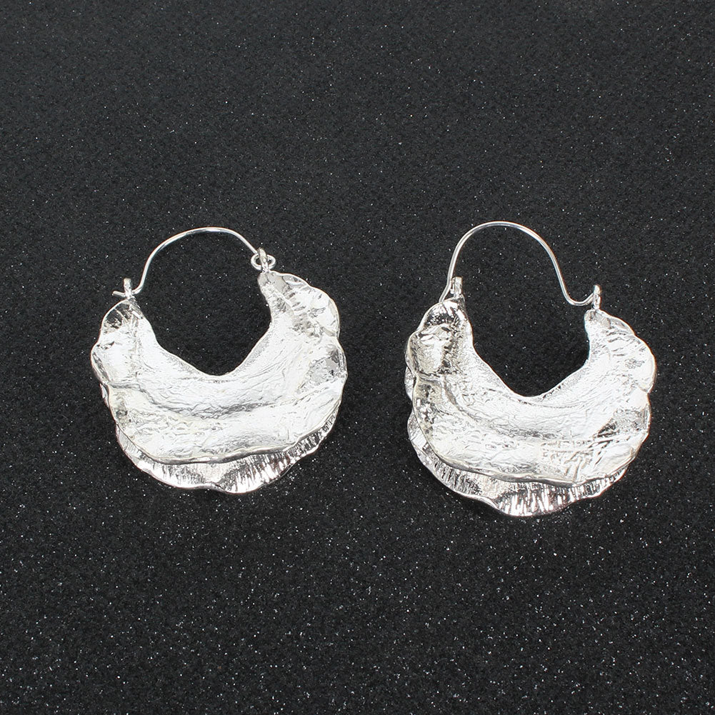 Retro Alloy Concave-convex Texture Irregular Earrings